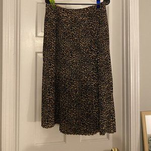 NWT - Pleated Leopard Print Skirt